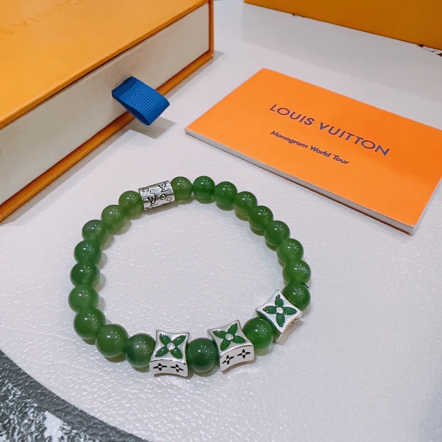 Louis Vuitton Green Beaded Bracelet
